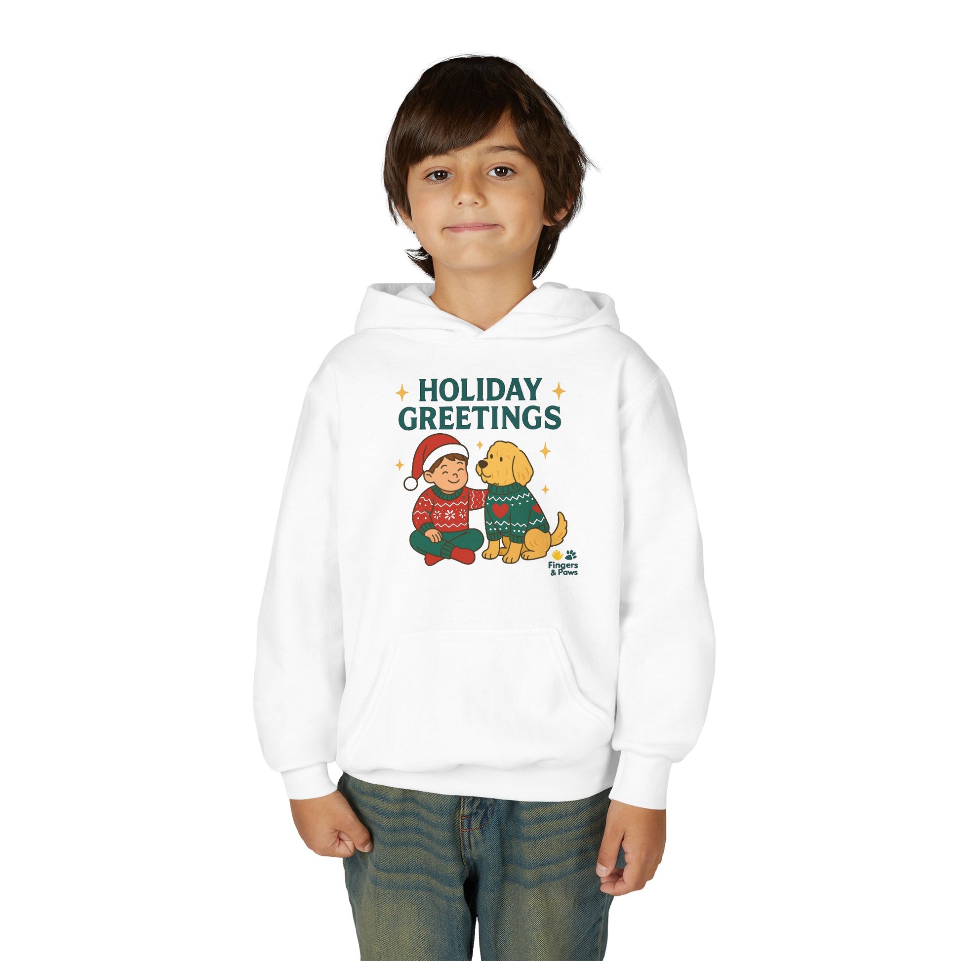 Kids Christmas Hoodie White – Matching Kids and Pets Outfit